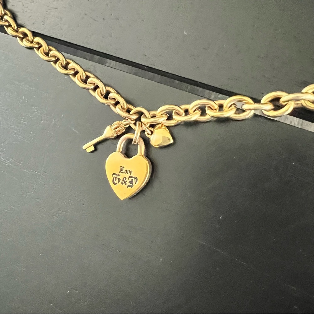 Juicy Couture Gold Chain Heart Lock Necklace View 4